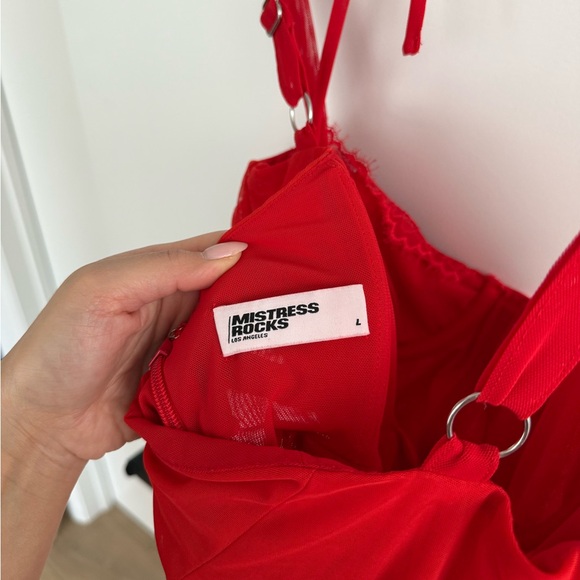 Mistress Rocks Red Corset Dress - Picture 6 of 6